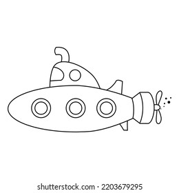 
vector de línea que forma un submarino