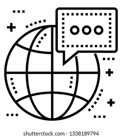 Line vector, global communication icon 