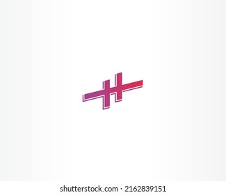 Line vector. H letter logo concept design icon