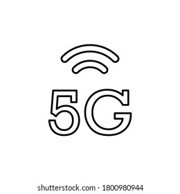 Icono de vector de línea 5g, señal. Icono de vector de contorno