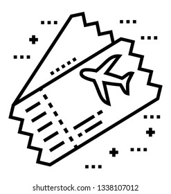 Line vector icon of air tickets.