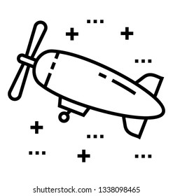 Line vector icon of airjet.