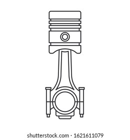 Line vector icon auto moto parts accessories - piston. Repair service equipment. Engine elements shop catalog. Vintage vehicle symbol. Motorcycle mechanic. Transportation. Graphic element background.