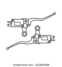 Line vector icon auto moto parts accessories brake lever. Repair service equipment. Engine elements shop catalog. Vintage vehicle symbol. Motorcycle mechanic. Transportation. Graphic element sign.