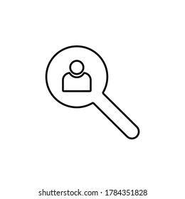 Icono de vector de línea avatar, usuario, búsqueda. Icono de vector de contorno