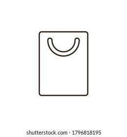 Bolsa de icono de vector de línea, producto, tienda. Icono de vector de contorno
