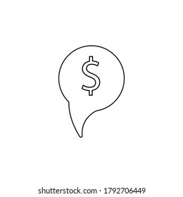 Line vector icon balloon, bid, chat. Outline vector icon