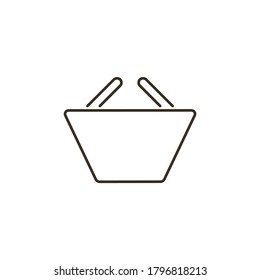 Cesta de iconos del vector de línea, ecommerce, tienda. Icono de vector de contorno