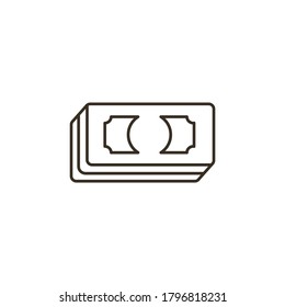 Line Vektorsymbol Rechnungen, Bargeld, Geld, Dollar. Umriss-Vektorsymbol