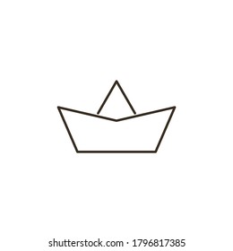 Line vector icon boat, paper. Outline vector icon