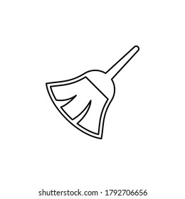 Line vector icon broom, duster. Outline vector icon