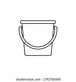 Line vector icon bucket, ice bucket. Outline vector icon