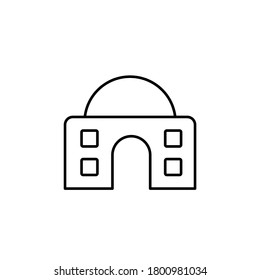 Construcción de iconos de vector de línea, universidad. Icono de vector de contorno