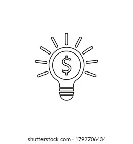 Line vector icon bulb, business. Outline vector icon