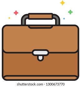Line vector icon of a business case illustration