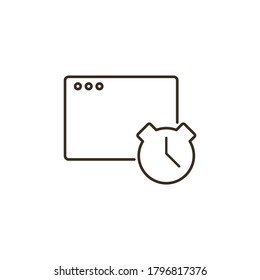 Line vector icon business, clock, optimization. Outline vector icon