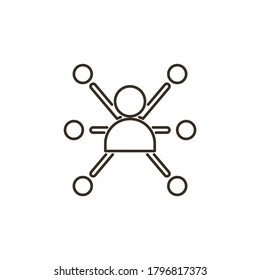 Line vector icon business, network, product. Outline vector icon