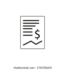 Line vector icon business report, chart. Outline vector icon