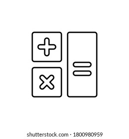 Line vector icon calculator. Outline vector icon