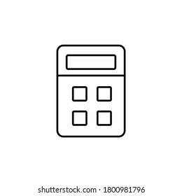 Line vector icon calculator. Outline vector icon