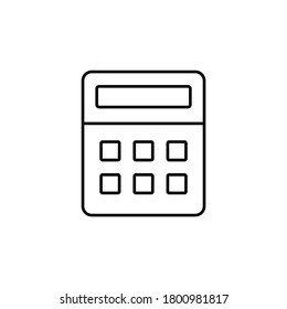Line vector icon calculator. Outline vector icon