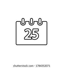 Line vector icon calendar, Christmas, event. Outline vector icon