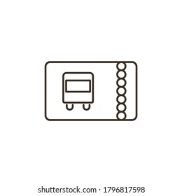 Icono de vector de línea, transporte, vale. Icono de vector de contorno