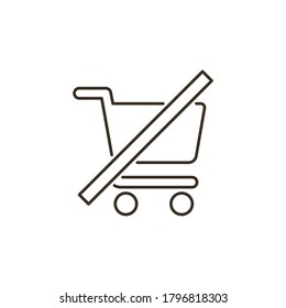 Carro de icono del vector de línea, transparente, de compra. Icono de vector de contorno