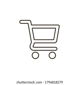 Line vector icon cart, shopping. Outline vector icon