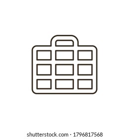 Caso de icono del vector de línea, millón, dinero. Icono de vector de contorno