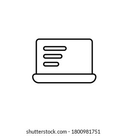 Line vector icon computer, notebook. Outline vector icon