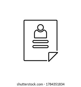 Line vector icon curriculum. Outline vector icon