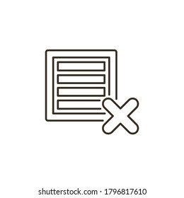 Line vector icon delete, ecommerce, box. Outline vector icon