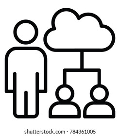 Line vector icon design of cloud campaign