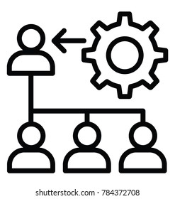 Line vector icon design of group management