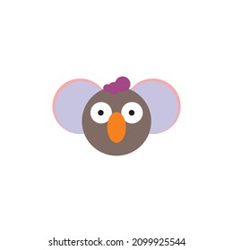 diseño de icono de vector de línea ilustración de cabeza de koala