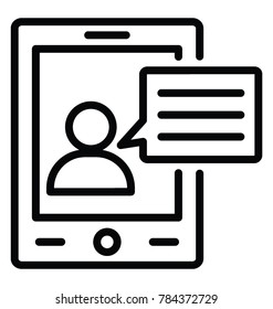 Line vector icon design of online communication