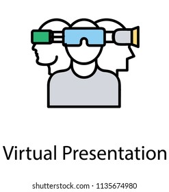 
line vector icon design of smart glasses symbolic of virtual reality environment
