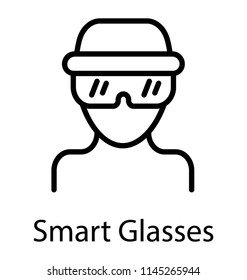 line vector icon design of smart glasses symbolic of virtual reality environment