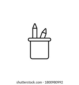 Line vector icon desk organizer. Outline vector icon