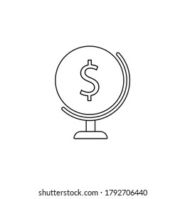 Line vector icon earth, global business. Outline vector icon
