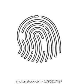 Icono de vector de línea Dedo, imprimir. Icono de vector de contorno