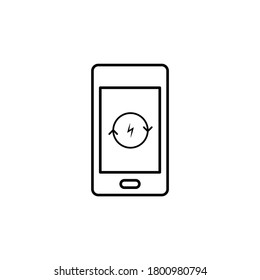 Line vector icon flash, charging, refresh. Outline vector icon