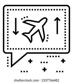 Line vector icon of flight announcement.