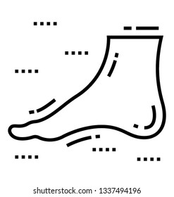Line vector icon of foot, 
