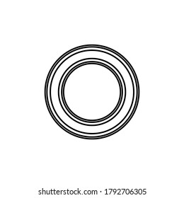 Line vector icon golden circle, frame. Outline vector icon