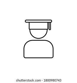 Line vector icon graduate, graduation, avatar. Outline vector icon