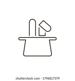 Line vector icon hat, rabbit. Outline vector icon