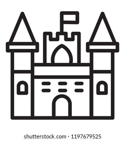 A line vector icon of historical building castle 