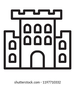 A line vector icon of historical building castle 
